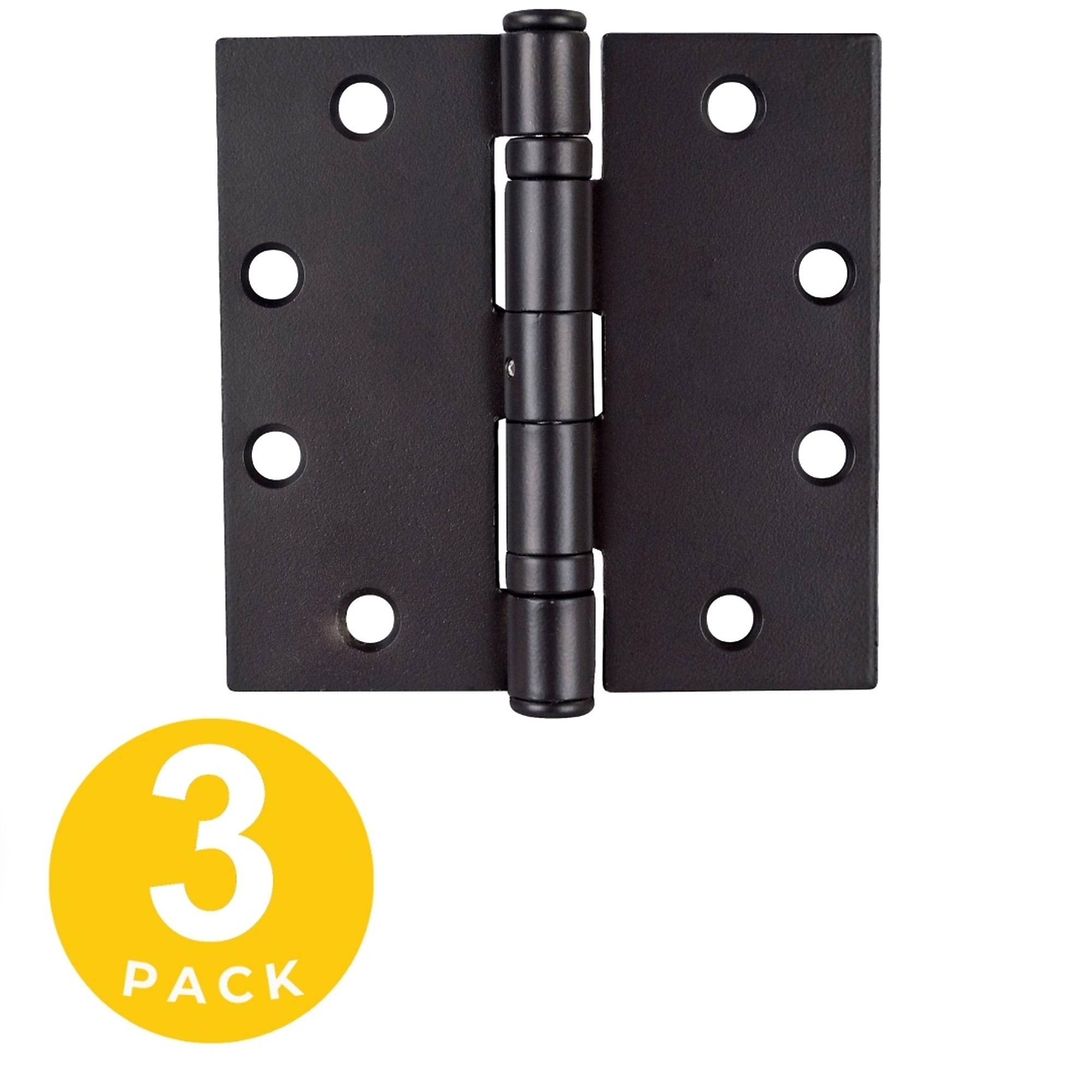 Global Door Controls Full Mortise Ball Bearing Hinges — 4.5in. x 4.5in., Oil Rubbed Bronze, Non-Removable Pin, 3-Pc. Set, Model# CP4545BBNRP-10B-3